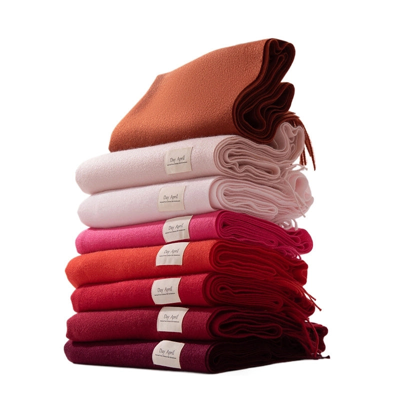 Unisex Classic Style Solid Color Polyester Scarf