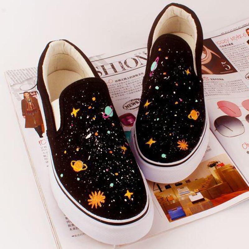 Harajuku Galaxy Hand-Painted Canvas Shoes KF10080