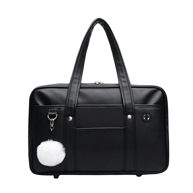 Women's Medium Pu Leather Solid Color Business Vintage Style Square Zipper Shoulder Bag