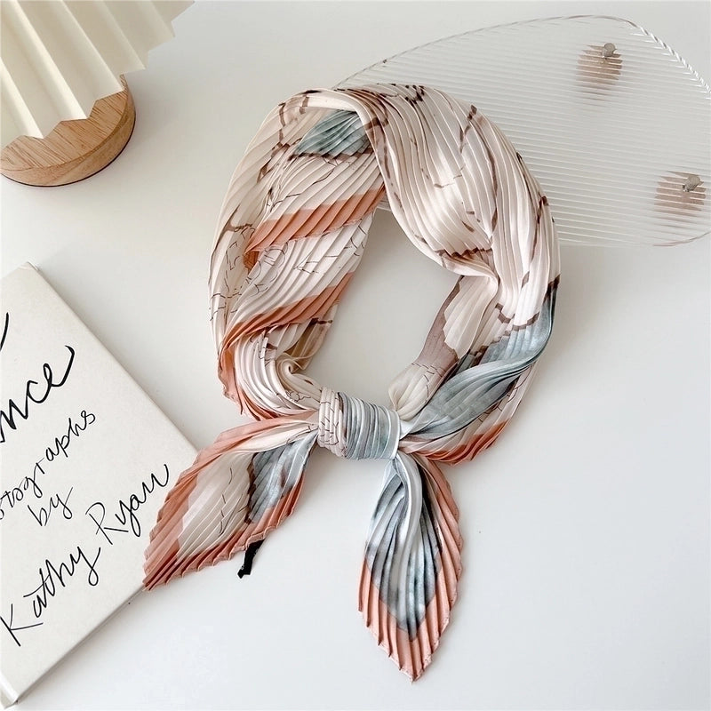 Women's Cartoon Style Minimalist Color Block Polyester Printing Silk Scarf