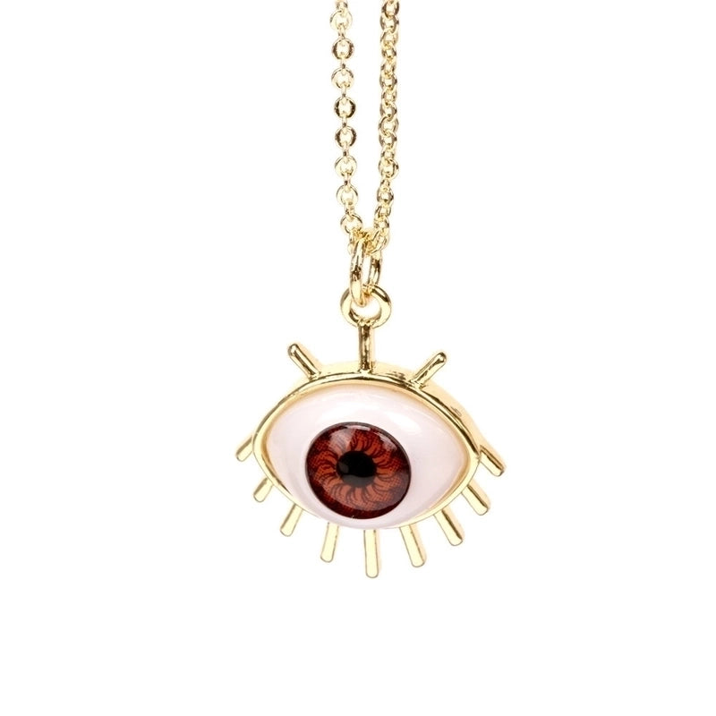 Plastic Copper Cable Chain Devil's Eye Pendant Necklace