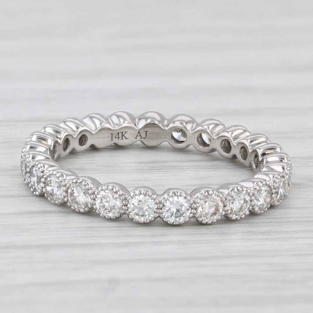 0.75ctw Diamond Eternity Band 14k White Gold Wedding Ring Size 5.5 Stackable