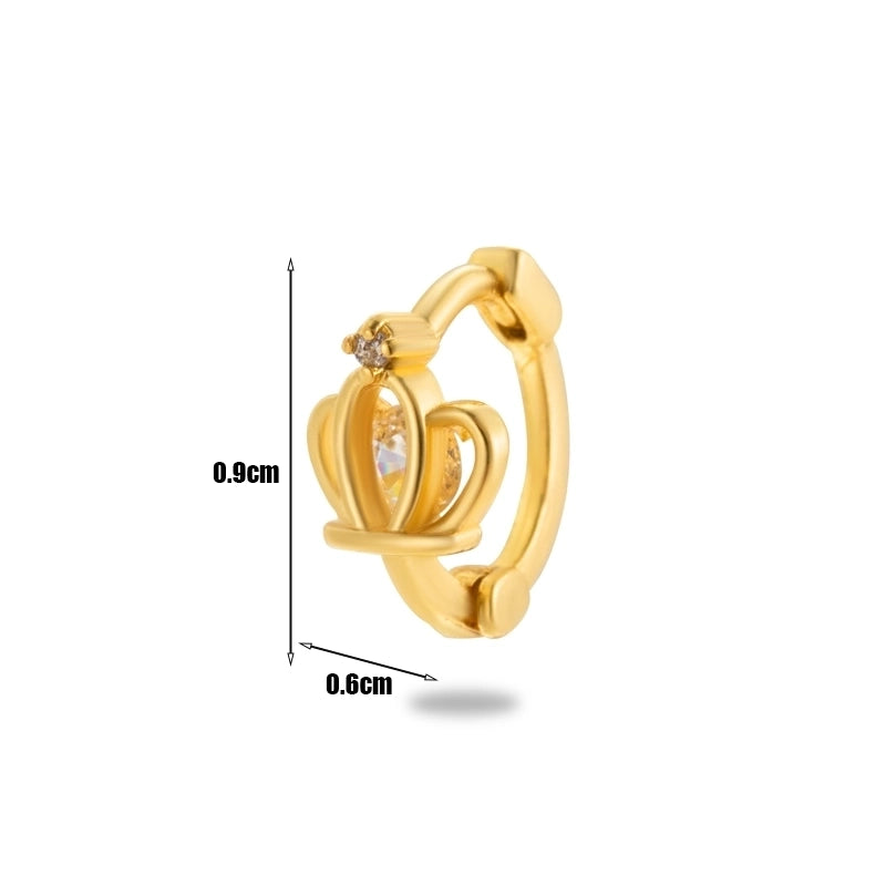 1 Piece Minimalist Classic Style Round Plating Inlay Copper Zircon 18k Gold Plated Ear Studs