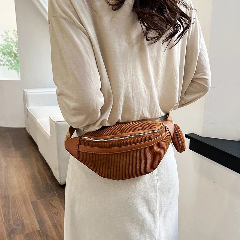 Women's Synthetic Leather Solid Color Basic Classic Style Dumpling Shape Zipper Bag Sets Fanny Pack