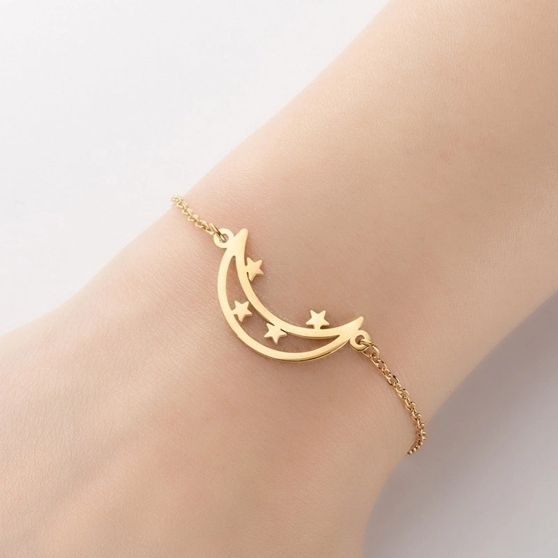 Fashion Heart Shape 201 Stainless Steel 18K Gold Plated Bracelets In Bulk