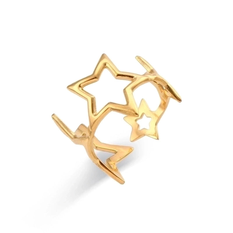 Fashion Geometric 304 Stainless Steel 18K Gold Plated Plating Open Ring
