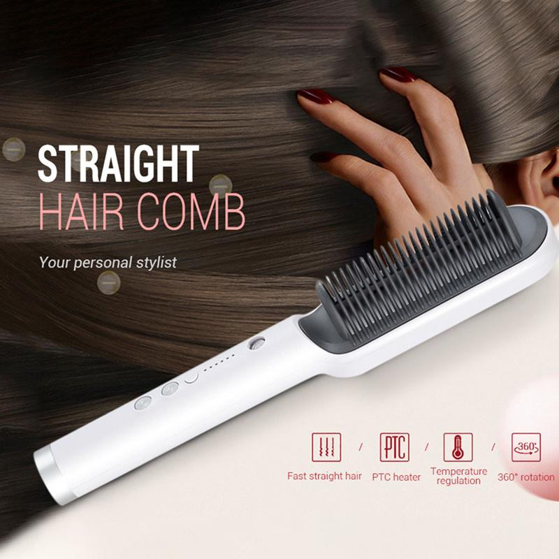 Multifunctional Professional Hair Comb Straighteners Curling Hair Iron