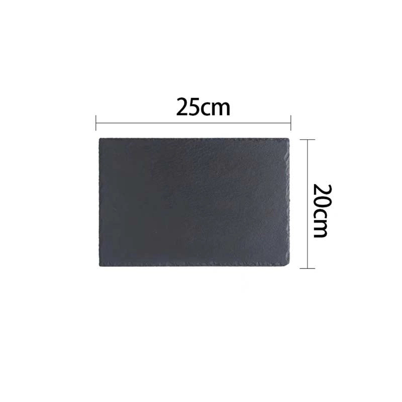 Slate Dinner Plate Dessert Sushi Plate Western Food Black Slate Plate Tableware Flat Plate Barbecue Steak Plate