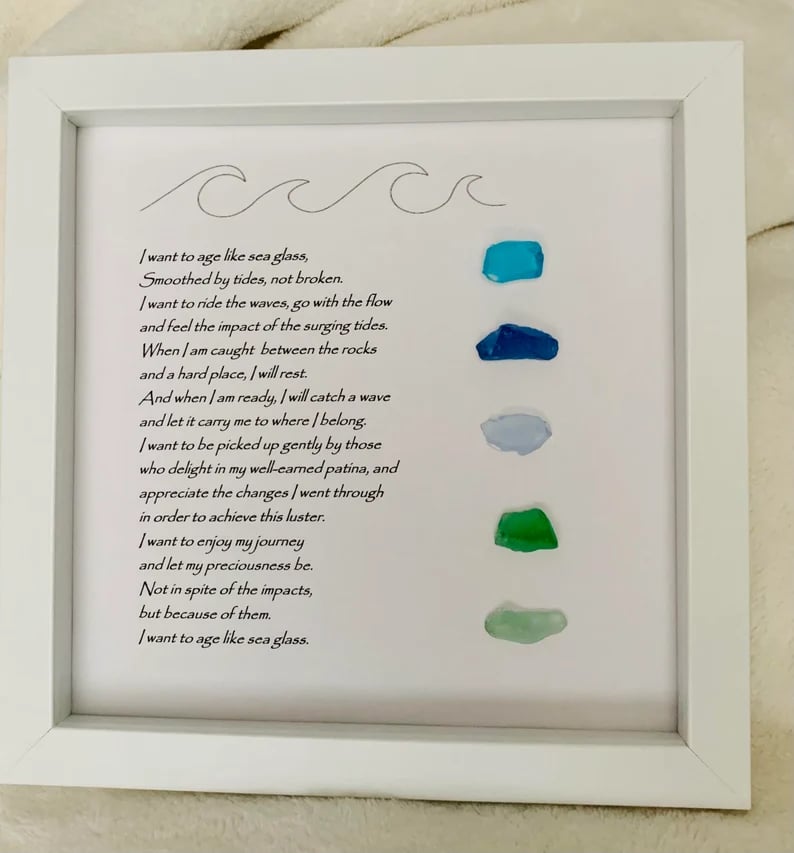 ❤️Handmade Large Sea Glass Poem