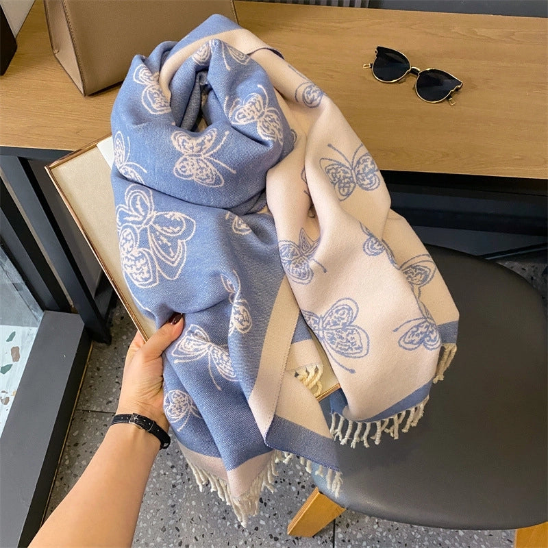 Adults Minimalist Commute Butterfly Polyester Scarf