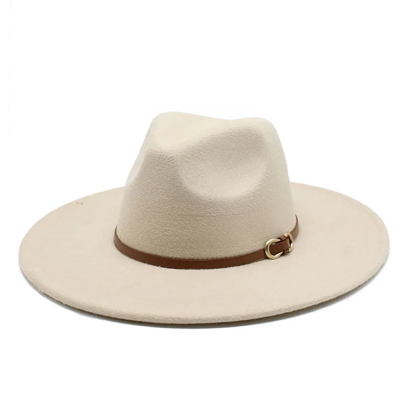 Fashion Autumn And Winter New Black Woolen Hat Jazz Hat For Men And Women 9.5cm