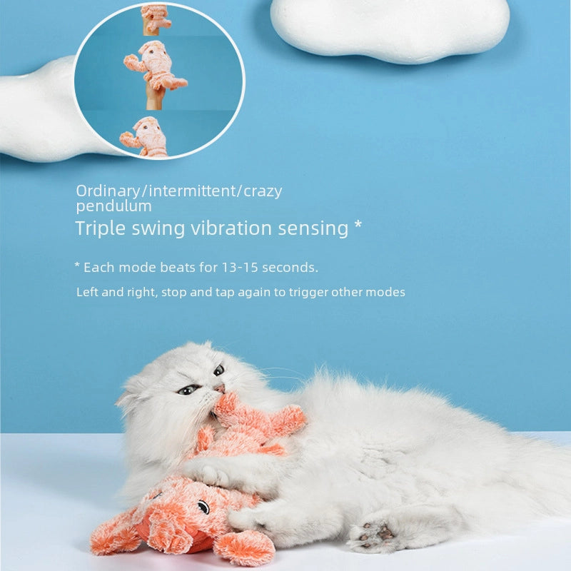 Pet Supplies Electric Jumping Shrimp Cat Toy Fish Self-Hei-Hei-Breathing Artifact Cat Teasing Stick Bite Resistant Mint Cat Supplies