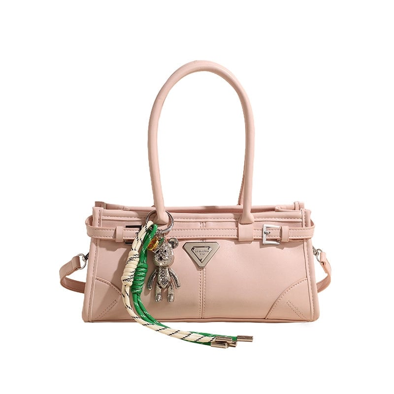 Women's Medium Pu Leather Solid Color Streetwear Sewing Thread Square Zipper Underarm Bag