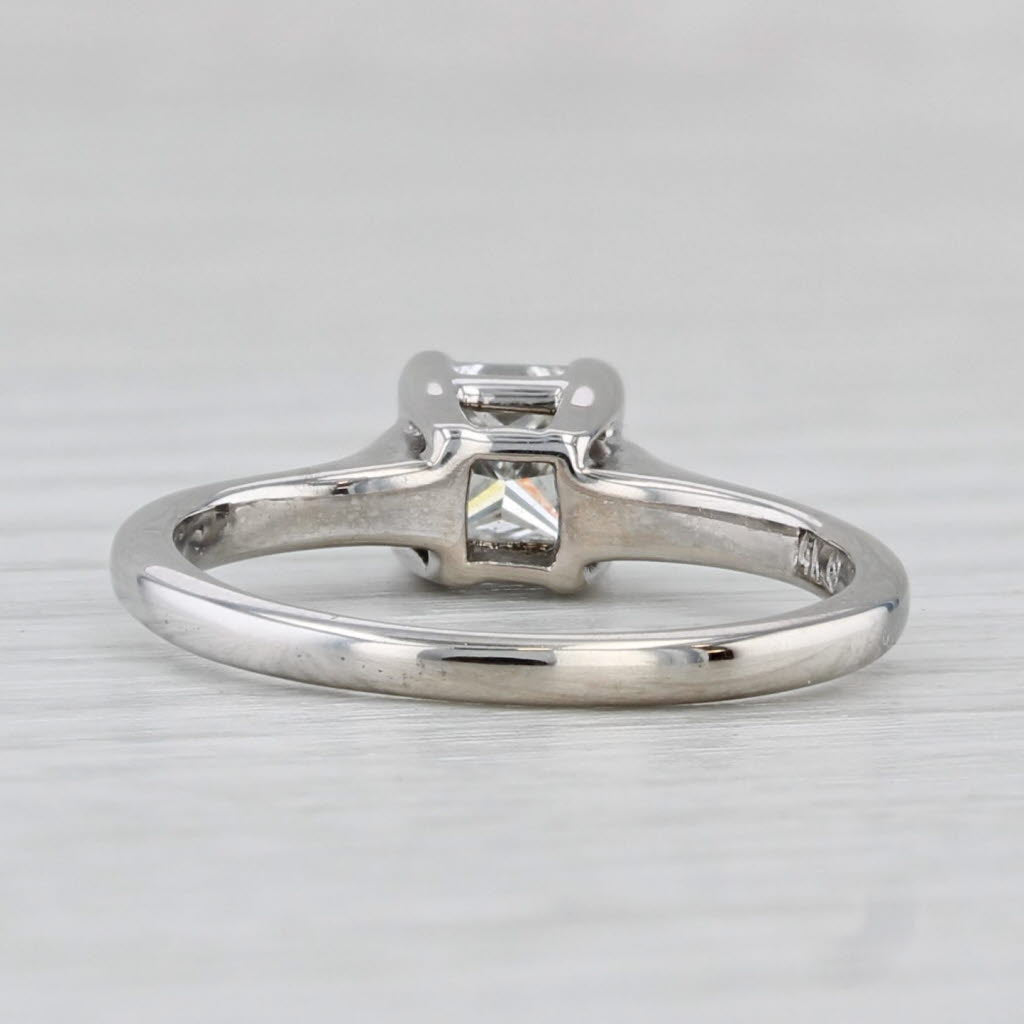 0.54ct Princess Diamond Solitaire Engagement Ring 14k White Gold Size 4.75