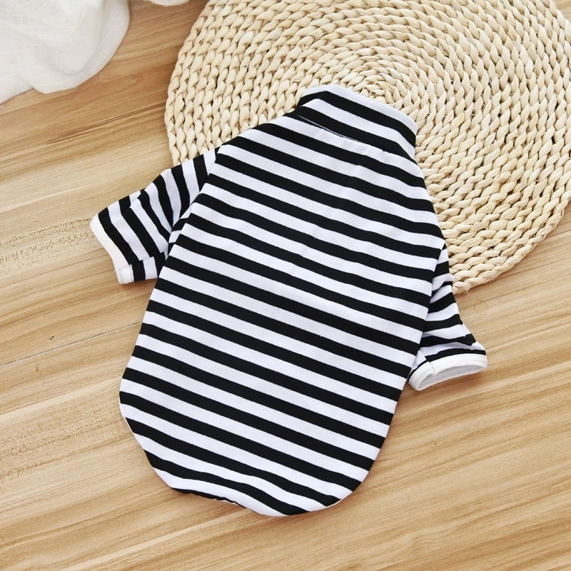 Minimalist Cotton Stripe Pet Clothing