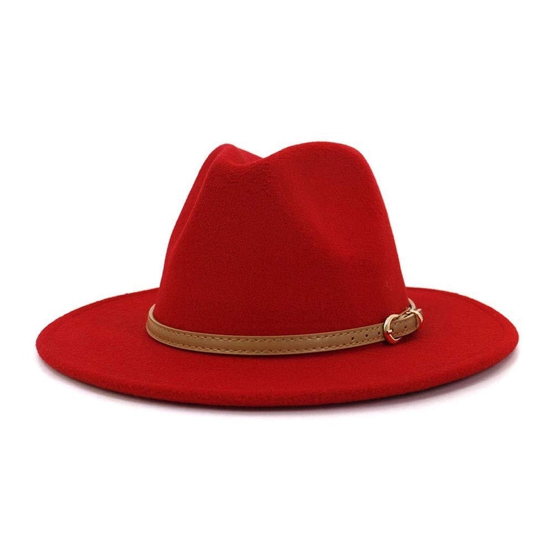 Fashion Flat Top Hat Women's British French Socialite Elegant Felt Hat Autumn And Winter Warm Jazz Hat Men's