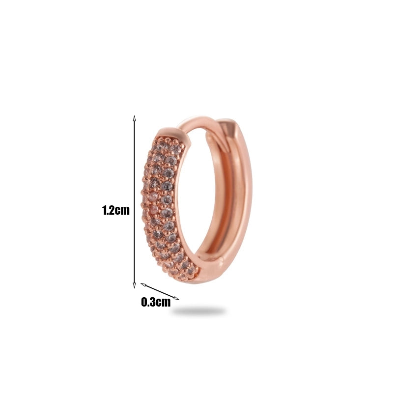 1 Piece Minimalist Classic Style Round Plating Inlay Copper Zircon 18k Gold Plated Ear Studs