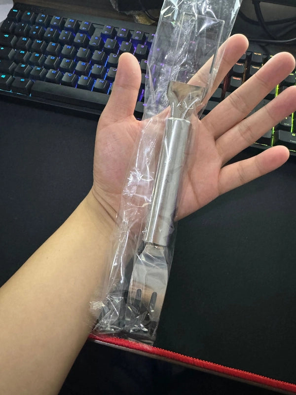 Stainless Steel Double Watermelon Cutter Fruit Fork Multifunctional Splitting Tool Pulp Cut To Eat Watermelon Artifact