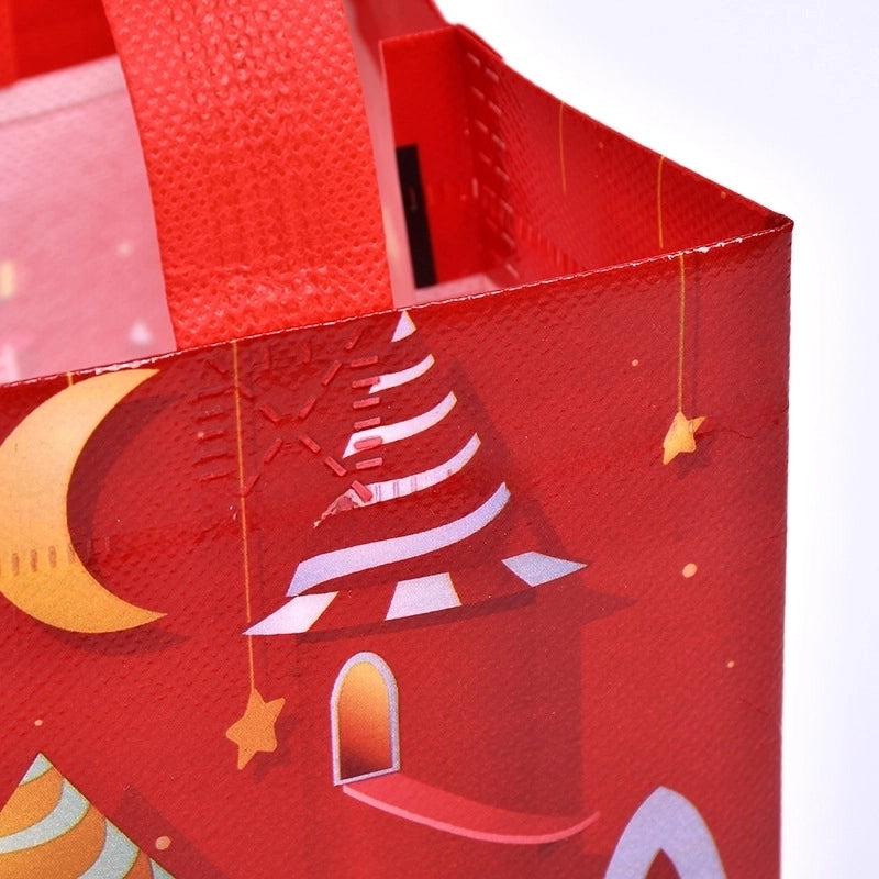 Hot Sale Christmas Non Woven Bag Christmas Cottage Tote Shopping Gifts Student Supplies Storage Bag