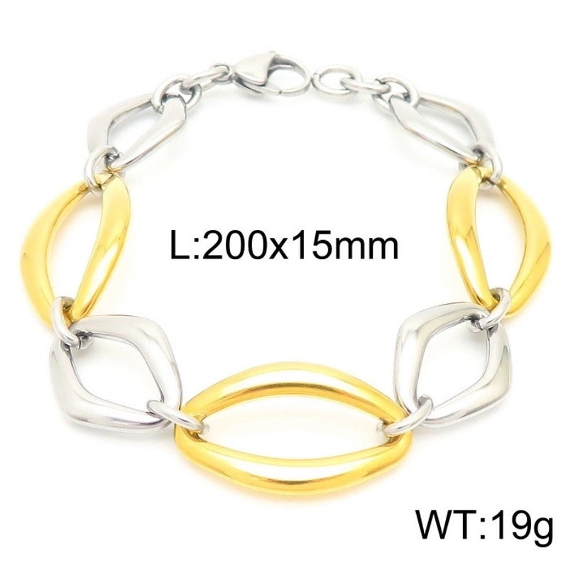 Rock Geometric Titanium Steel 18K Gold Plated Bracelets In Bulk