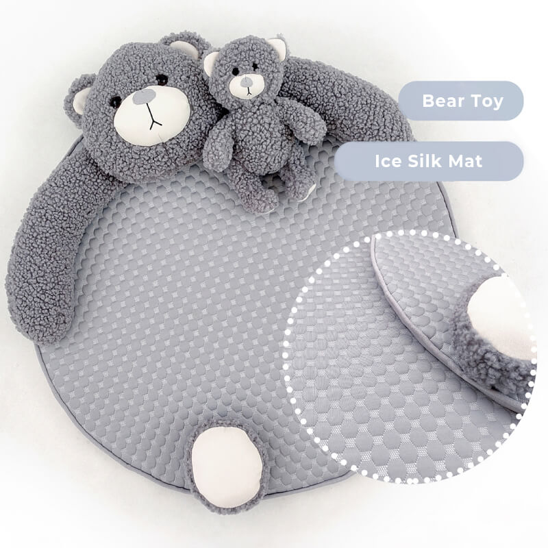 Cute Teddy Bear Sleeping Mat with Bear Toy Dog & Cat Bed