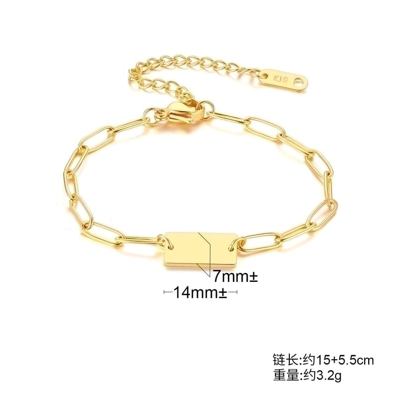 Solid Color 304 Stainless Steel 18K Gold Plated Bracelets In Bulk