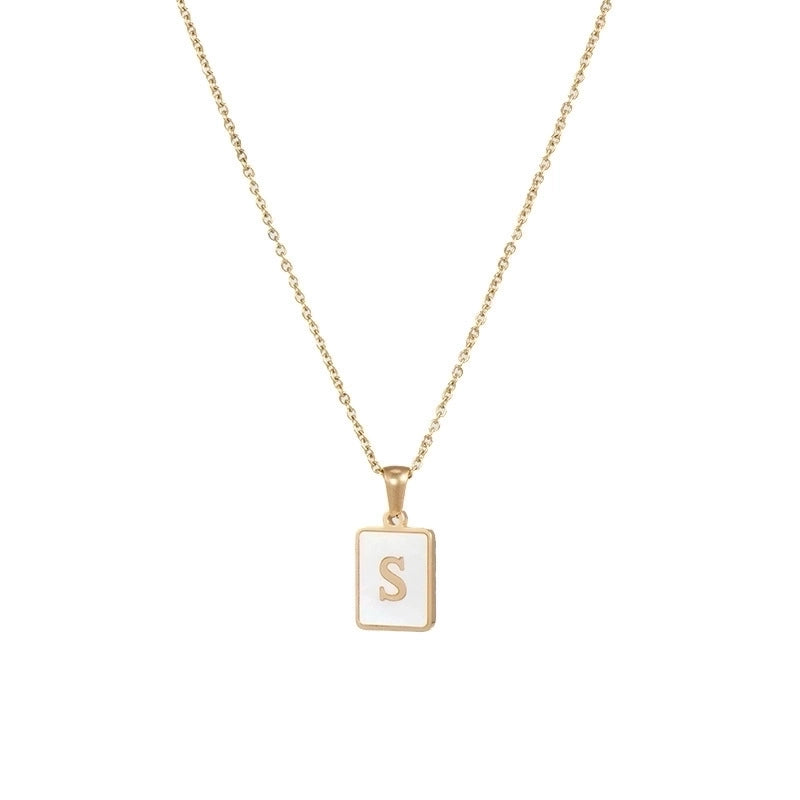 Fashion Letter 304 Stainless Steel Artificial Pearls 18K Gold Plated Letters Plating Metal Necklace
