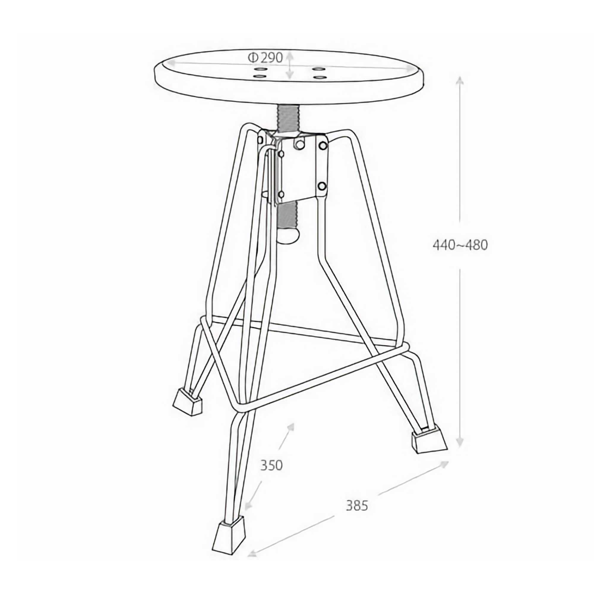 Dulton Clipper II Stool. Raw