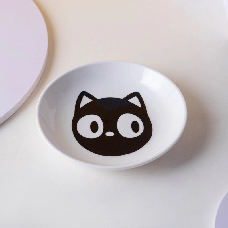 Pet Ceramic Bowl Cat Plate High Cat Food Plate Snack Plate Canned Plate Anti-cervical Spondylosis Anti-overturning Cat Bowl