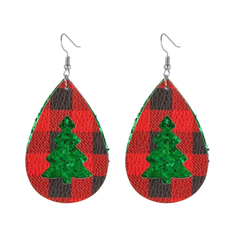 Fashion Water Droplets Pu Leather Handmade Women's Drop Earrings 1 Pair
