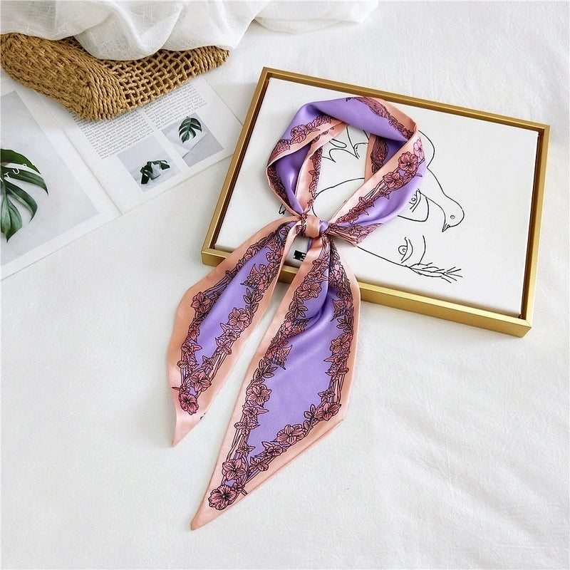 Unisex Sweet Polka Dots Polyester Printing Silk Scarves