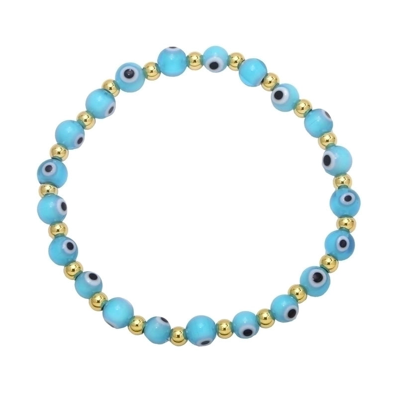 Copper 18k Gold-plated Devil's Eye Handmade Beaded Bracelet