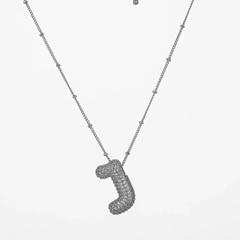 Copper Gold Plated Silver Plated IG Style Minimalist Plating Inlay Letter Zircon Pendant Necklace