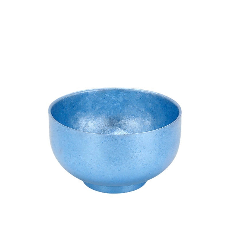 Household Large Double-layer Thickened Pure Titanium Bowl High-end Restaurant Pure Titanium Rice Bowl Tableware Outdoor Insulated Titanium Alloy Round Bowl