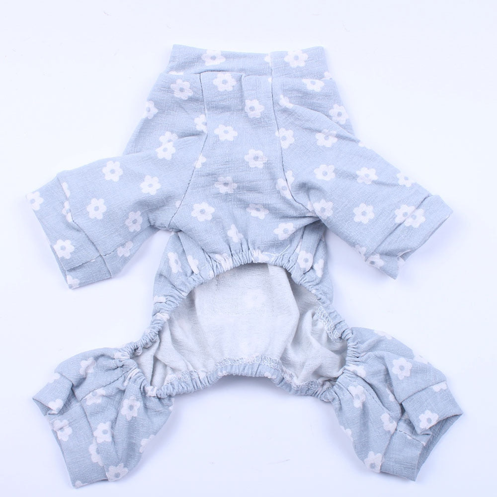 Flower Printed Dog JumpSuit Pajamas