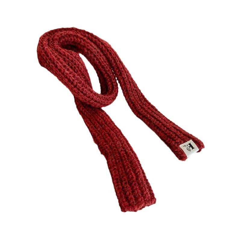Women's Minimalist Solid Color Acrylic Knitted Scarf