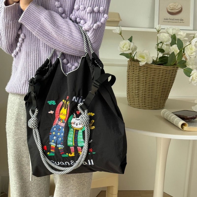 Women's Vintage Style Classic Style Animal Cartoon Nylon Shopping Bags