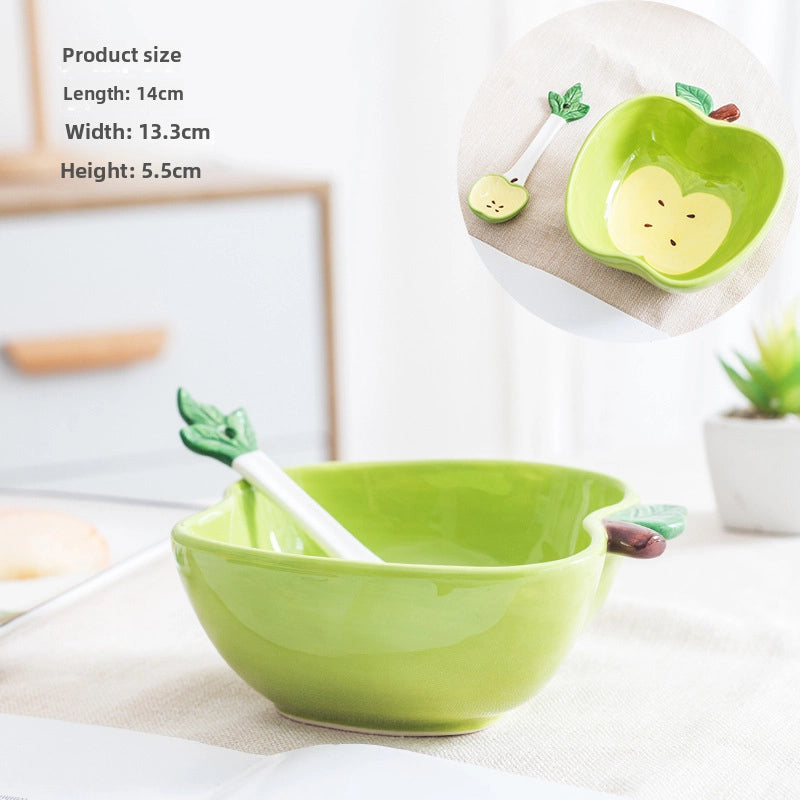 Creative Ceramic Bowl Fruit Bowl Vegetable Salad Bowl Children's Bowl Student Bowl Dessert Bowl Household Tableware