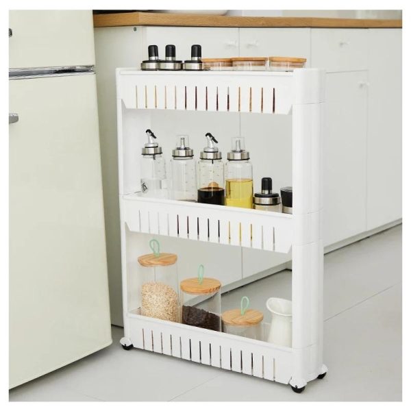 Mobile Shelving Unit Organizer Slide-Out Slim Storage Cart