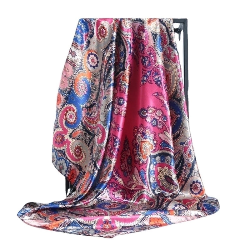 Women's Minimalist Flower Satin Printing Scarves & Gloves