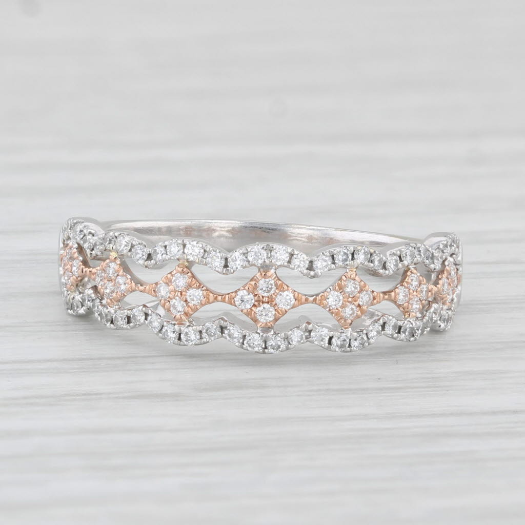 Shane Co Diamond Ring 14k Gold Size 8 Wedding Stackable Band