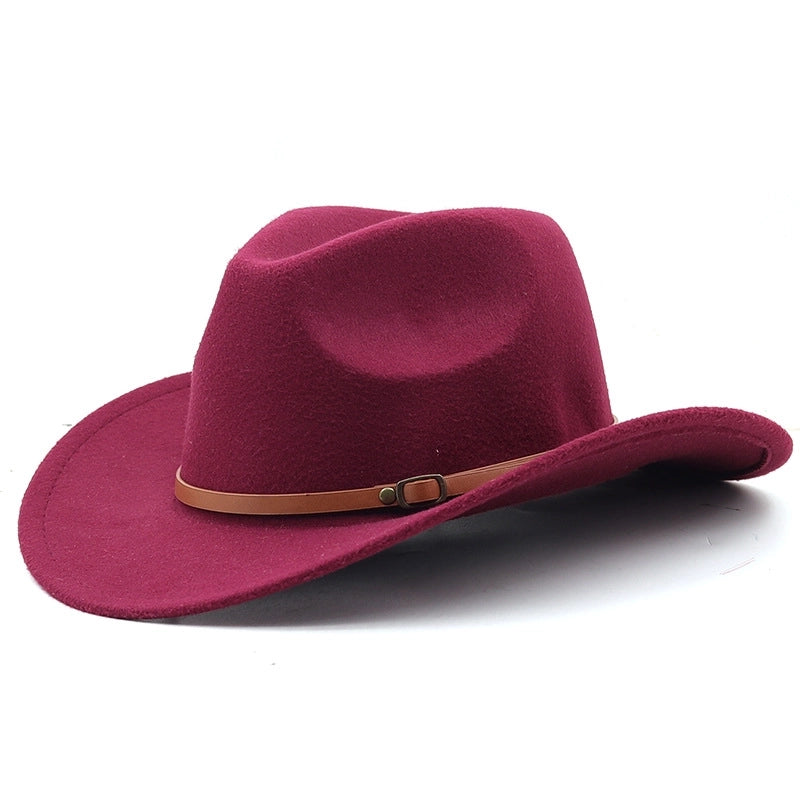 New Western Cowboy Hat Felt Hat Ethnic Style Men And Women Tibetan Tibetan Edge Hat