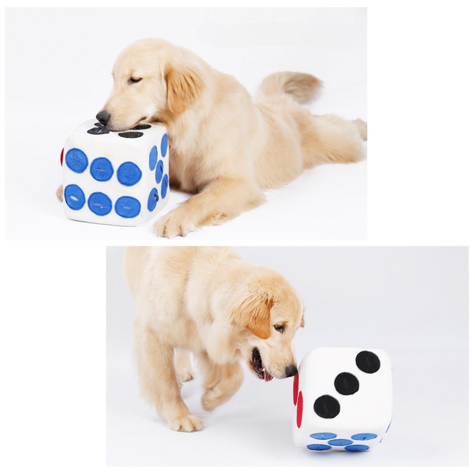 Dice Style Plush Pet Snuffling Toy Dog Intelligence and Slow-Eating Training Toy