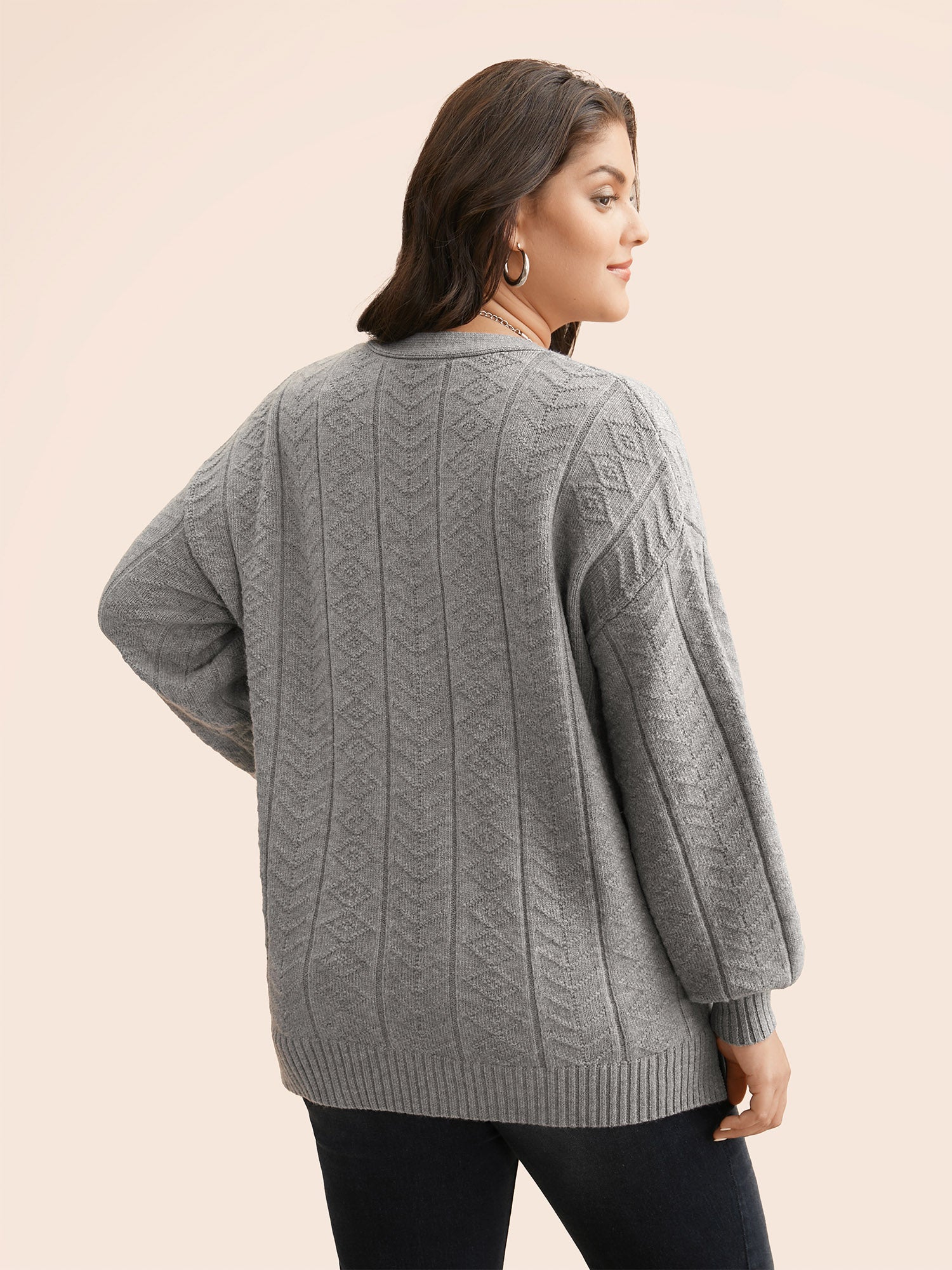 Supersoft Essentials Cable Knit Button Up Pullover