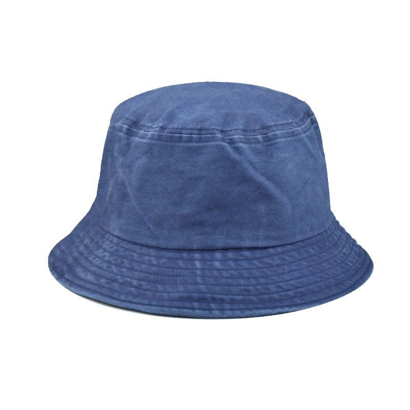 Unisex Minimalist Solid Color Wide Eaves Bucket Hat