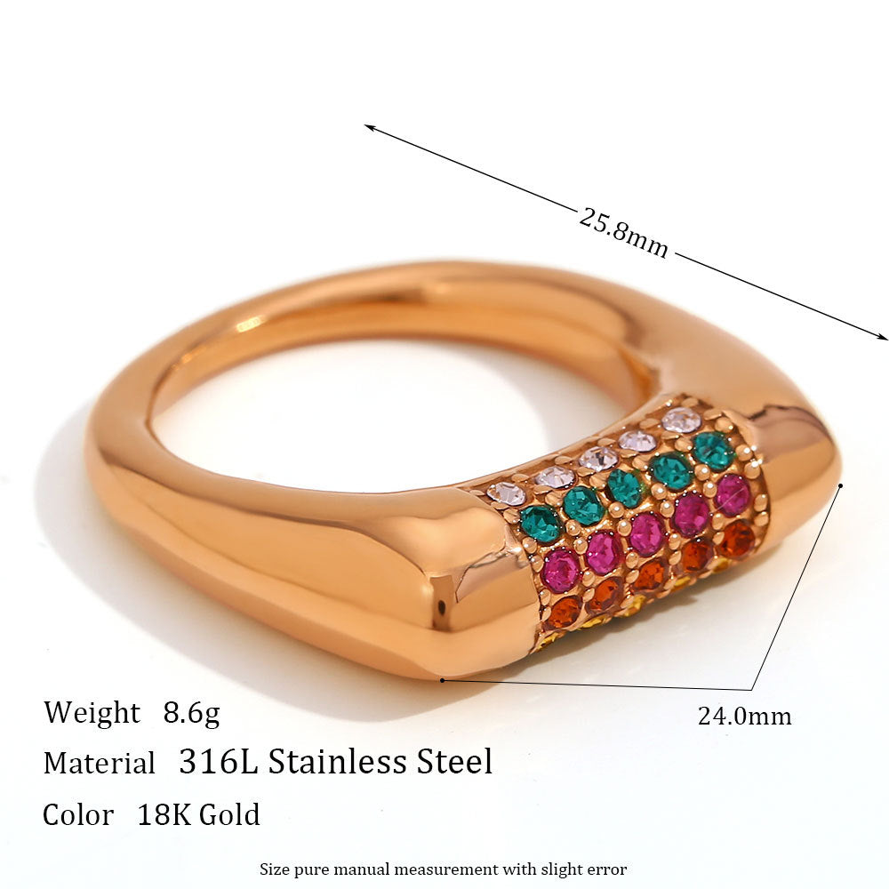 Minimalist Fashion Droplet Heart Round Stainless Steel 18K Gold Plated Jewelry Sets