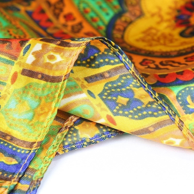 Women's Minimalist Cashew Nuts Satin Printing Silk Scarf Kerchief