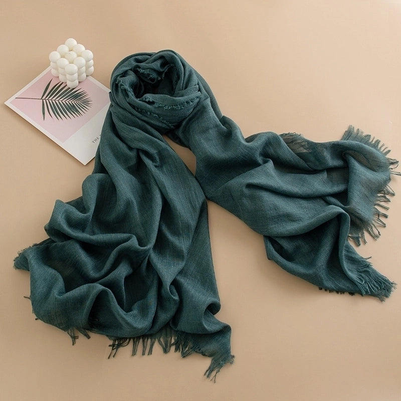 Spring And Summer New Solid Color Thin Scarf High Sense Female All-Matching Long Air Conditioning Shawl Sunscreen Scarf Scarf