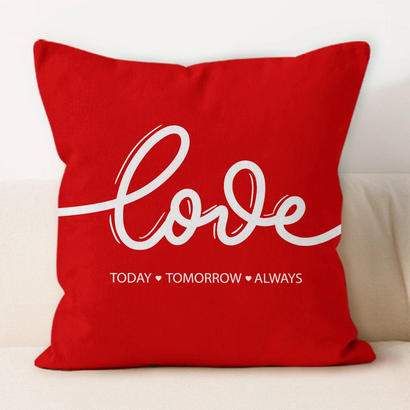 Valentine'S Day Minimalist Letter Plush Throw Pillow Pillow Cases Couch & Sofa Decor