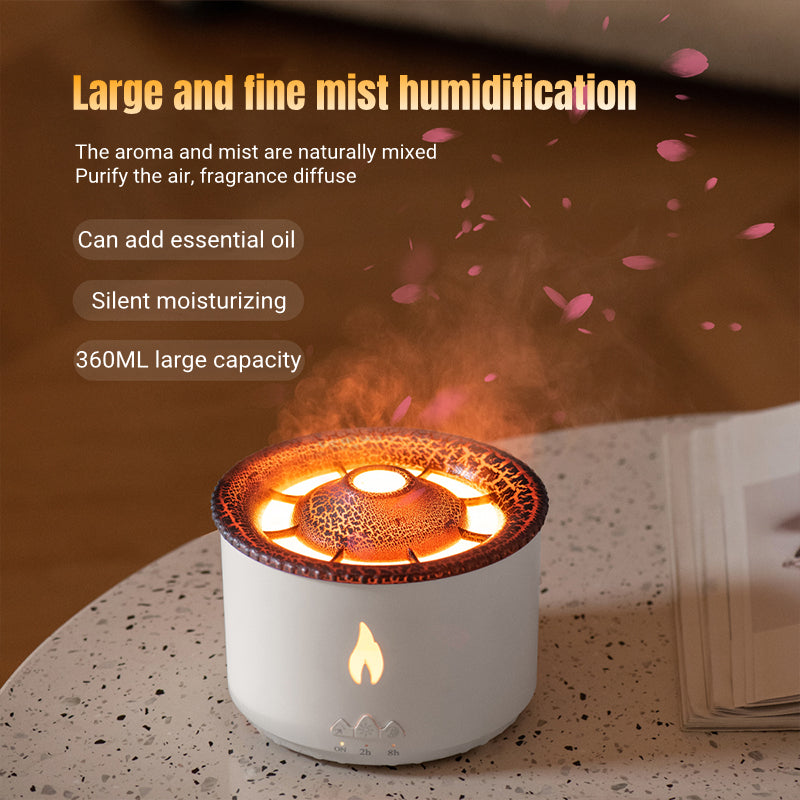 New creative ultrasonic essential oil humidifier. Volcano aromatherapy